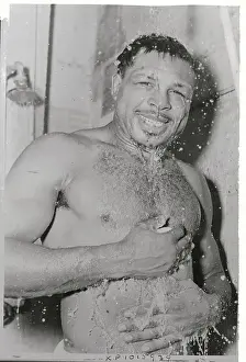 Shower Prints: Boxer Archie Moore Taking a Shower