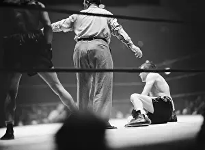 Boxer Barney Ross Having Trouble in Ring