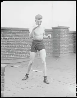 Fist Prints: Boxer Bobby Barrett Practicing His Moves