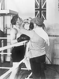 Boxer Georges Carpentier Rinsing Mouth