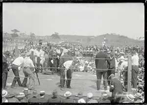 Boxer Jack Johnson is Weighed Before Match