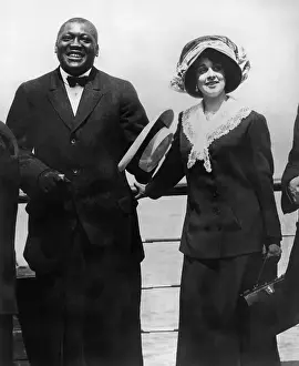 Boxer Jack Johnson and Wife Aboard Ship