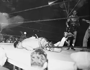 Defeat Prints: Boxer Jack Sharkey Down for the Count