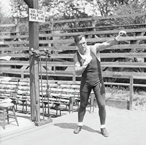 Weightlifting Prints: Boxer Jack Sharkey Training for Bout