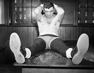 Stomach Prints: Boxer James Braddock Exercising