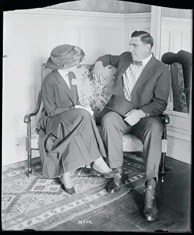 Cooperation Prints: Boxer Jess Willard with Young Woman
