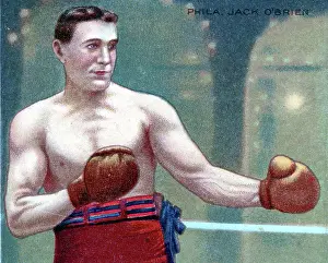 Boxer Philadelphia Jack O'Brien, Hassan Cigarettes, collectible tobacco card, 1910