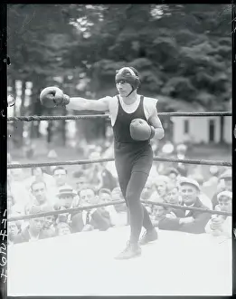 Discipline Prints: Boxer Practicing in Ring
