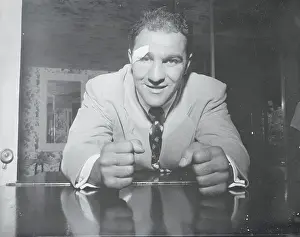 Boxer Rocky Marciano Posing with Clinched Fists