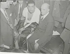Boxing Champion Joe Louis with Official After Winning Match