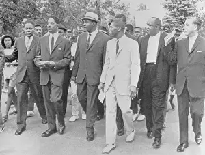 Boxing Champion Sonny Liston Demonstrating with Civil Rights Workers