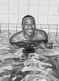 Boxing Champion Sonny Liston Enjoying Swimming Pool