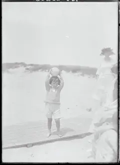 Southampton Prints: Boy with Ball Overhead Outdoors