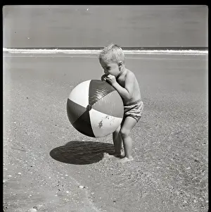Blowing Prints: Boy Blowing up Beach Ball
