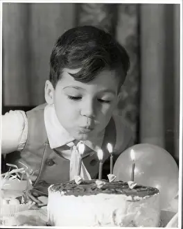 Blowing Prints: Boy Blowing Out Birthday Candles