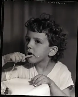 John M Prints: Boy Brushing His Teeth