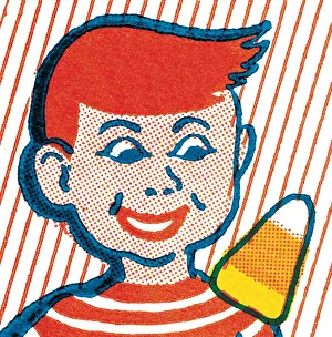 Unhealthy Eating Gallery: Boy with Candycorn