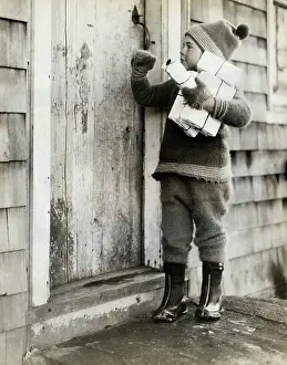 Gift Prints: Boy Delivering Gifts