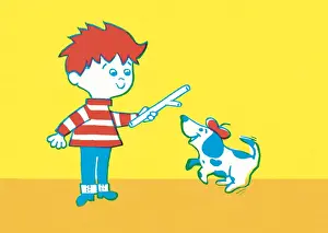 Little Boys Prints: Boy and dog