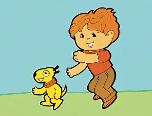 Little Boys Prints: Boy and dog