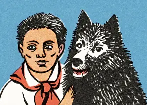 Little Boys Prints: Boy with dog