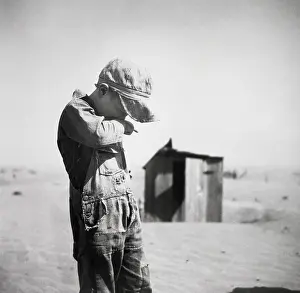 Desolate Prints: Boy in Dust Bowl