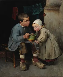 Concept Prints: A Boy Feeding His Little Sister