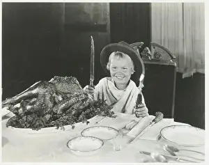 Boy Getting Ready to Eat