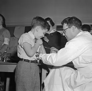 Poliomyelitis Prints: Boy Getting Vaccinated Against Polio