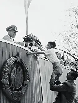 Belgrade Prints: Boy Giving Flowers to Josip Broz Tito
