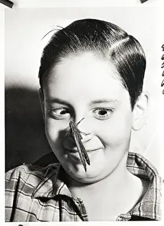 Grasshopper Prints: Boy With Grasshopper on His Nose