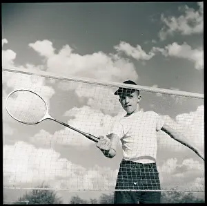 Racquet Prints: Boy Holding Badminton Racket