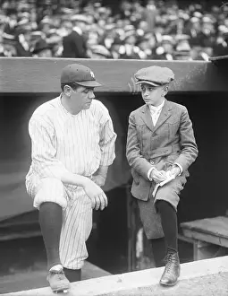 Teenage Boy Prints: Boy Journalist Interviewing Babe Ruth