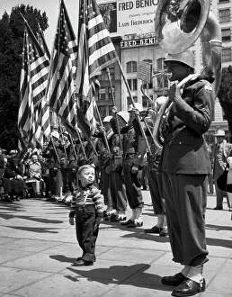 Offspring Prints: Boy Listening To Tuba Player