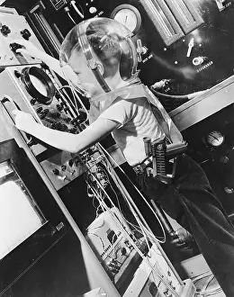 Instrument Panel Prints: Boy Pilots Rocket Ship Wheel