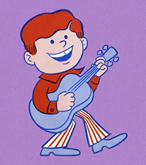 Little Boys Prints: Boy Playing Guitar
