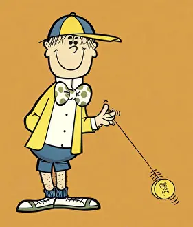 Neckwear Prints: Boy Playing With Yo-Yo