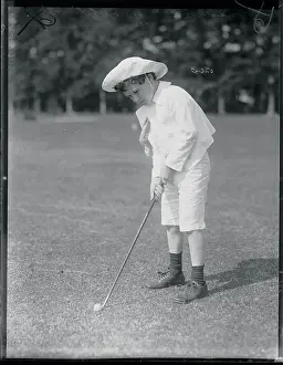 Boy Positioning Golf Club