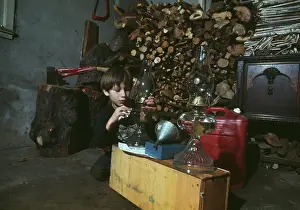 Huty31503 Prints: Boy Preparing Oil Lamps