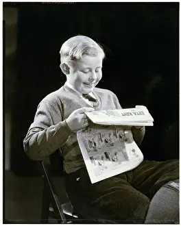 Everyday Scene Prints: Boy Reading Comics