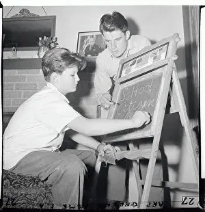 El Monte Prints: Boy Receiving Lessons from Adoptive Father