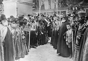 Boy and Religious Leaders Posing for Camera