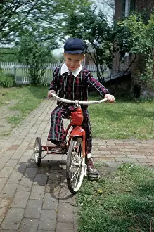 Tricycle Prints: Boy Rides A Red Tricycle