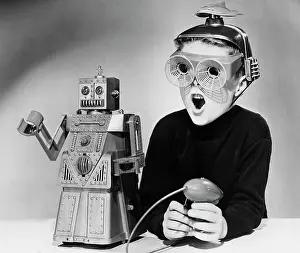 Boy with Robert the Robot
