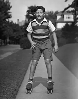Boy roller-skating