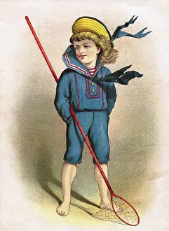 Boy in Sailor Suit with Butterfly Net