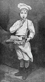 Pre Teen Girl Prints: Boy Sampling His Chocolate