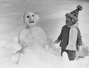 Scarf Prints: Boy And Snowman