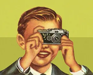 Boy Using Camera