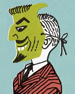 Illustr Prints: Boy Wearing Devil Mask